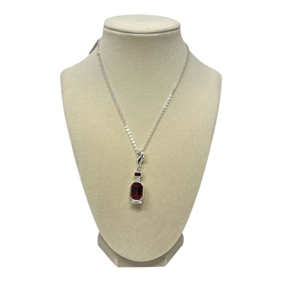 White House Black Market Red Perfume Bottle Pendant Necklace | NWT Gift Ready - Picture 2 of 5